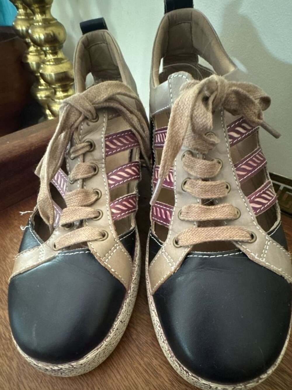 Spring Step L'Artiste Porscha Leather Sneaker Size 40 Multi-Color Cutout